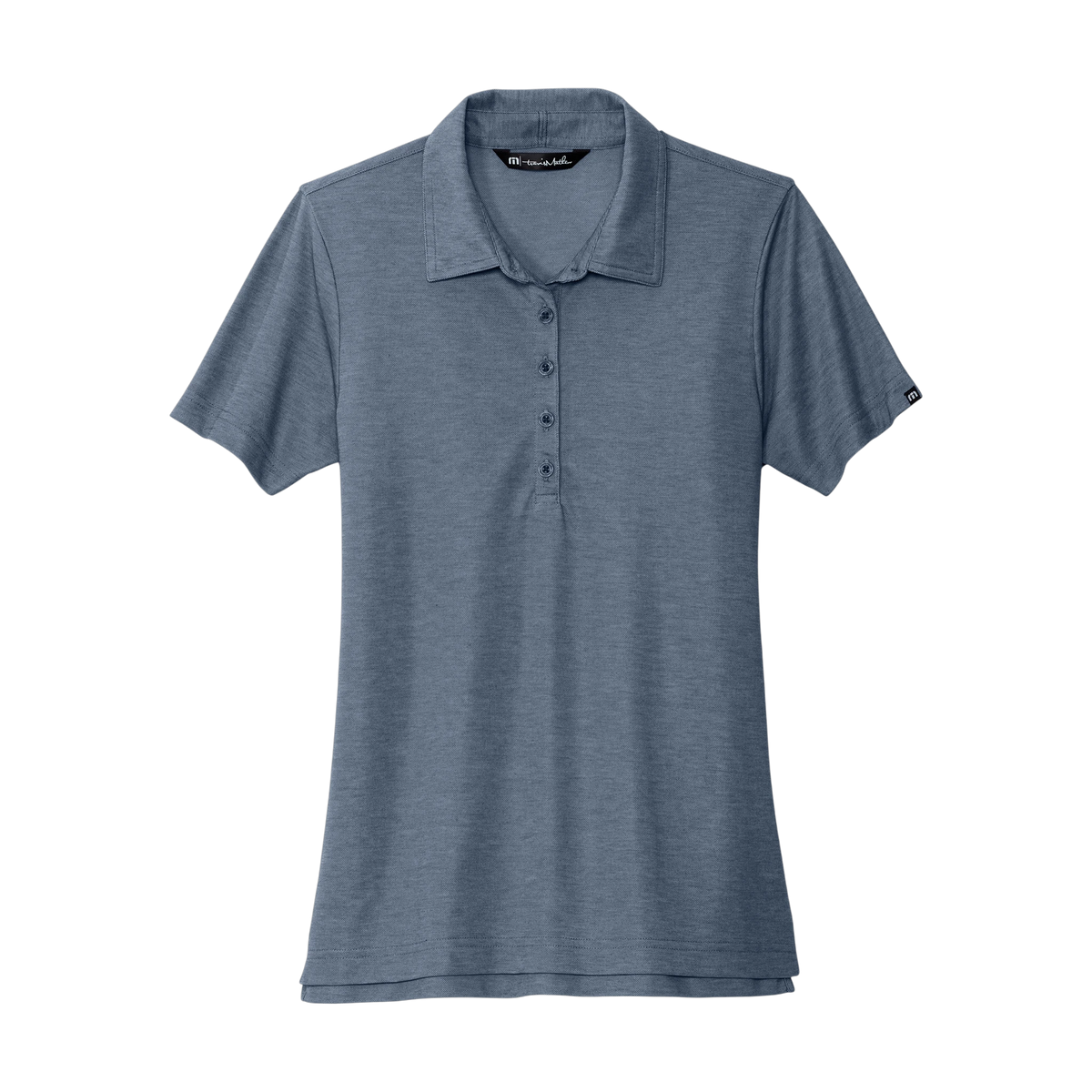 TravisMathew Women's Oceanside Heather Polo in Blue Nights Heather — custom branded by Motive