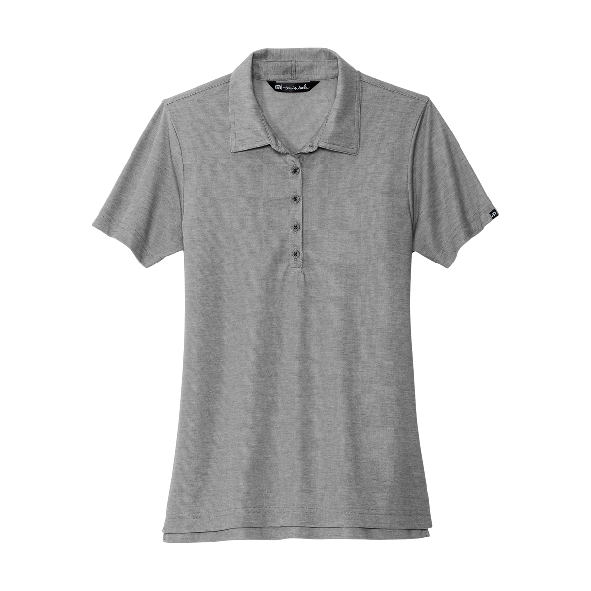 TravisMathew Women's Oceanside Heather Polo in Quiet Shade Grey Heather — custom branded by Motive