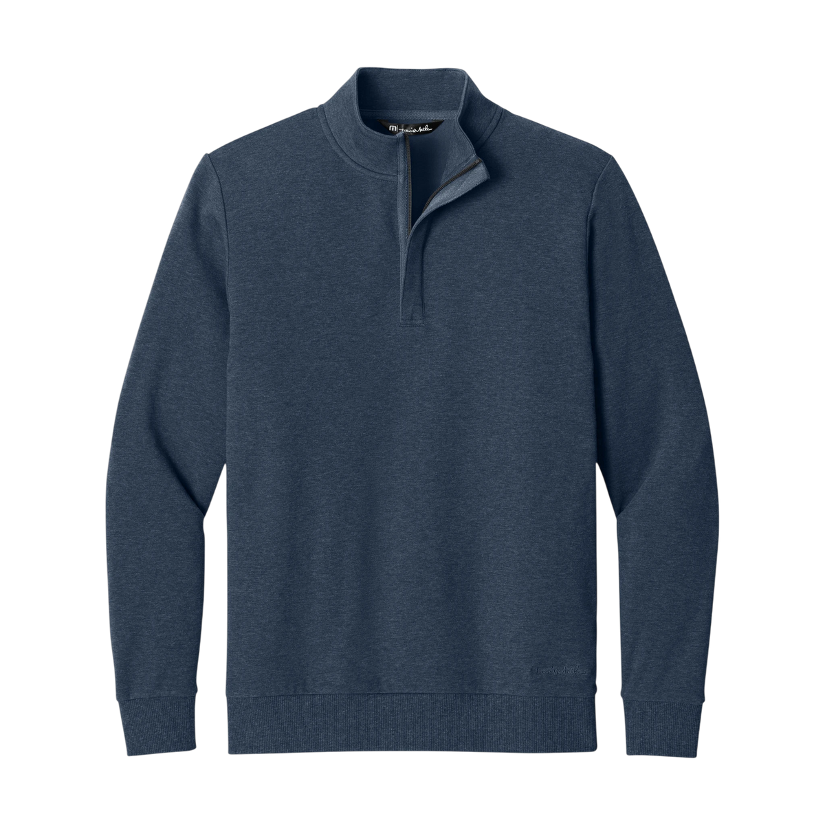 TravisMathew Ocean Villa 1/4-Zip in Blue Heather — custom branded by Motive