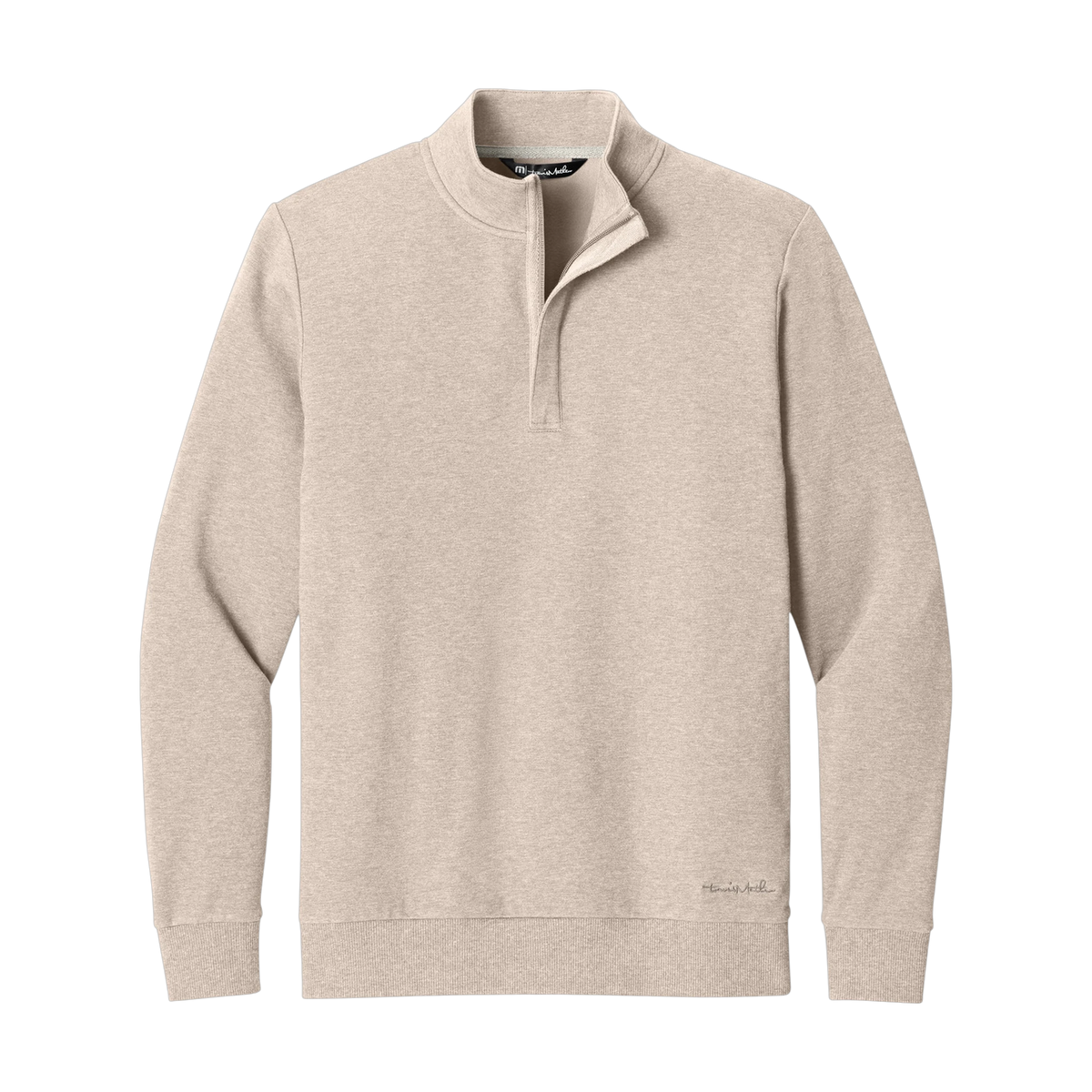 TravisMathew Ocean Villa 1/4-Zip in Natural Heather — custom branded by Motive