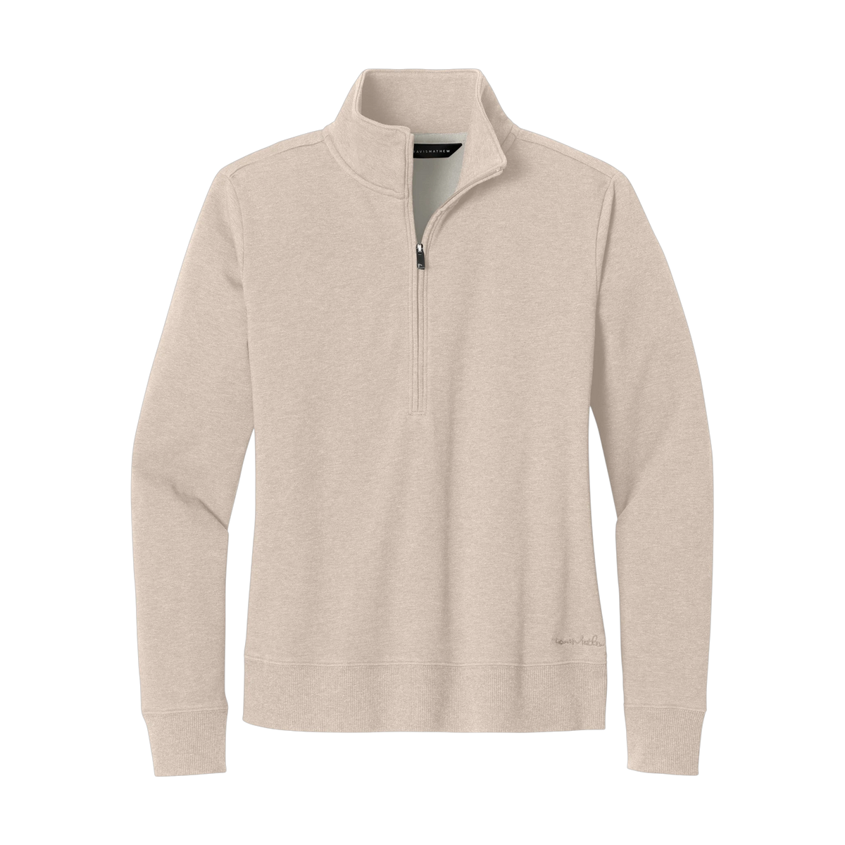 TravisMathew Women's Ocean Villa 1/4-Zip in Natural Heather — custom branded by Motive