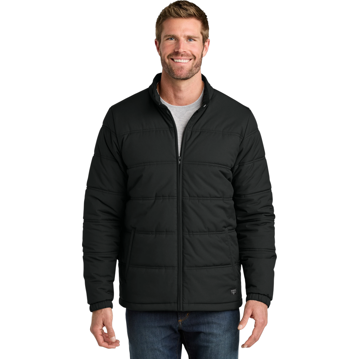 TravisMathew Cold Bay Jacket in Black — custom branded by Motive