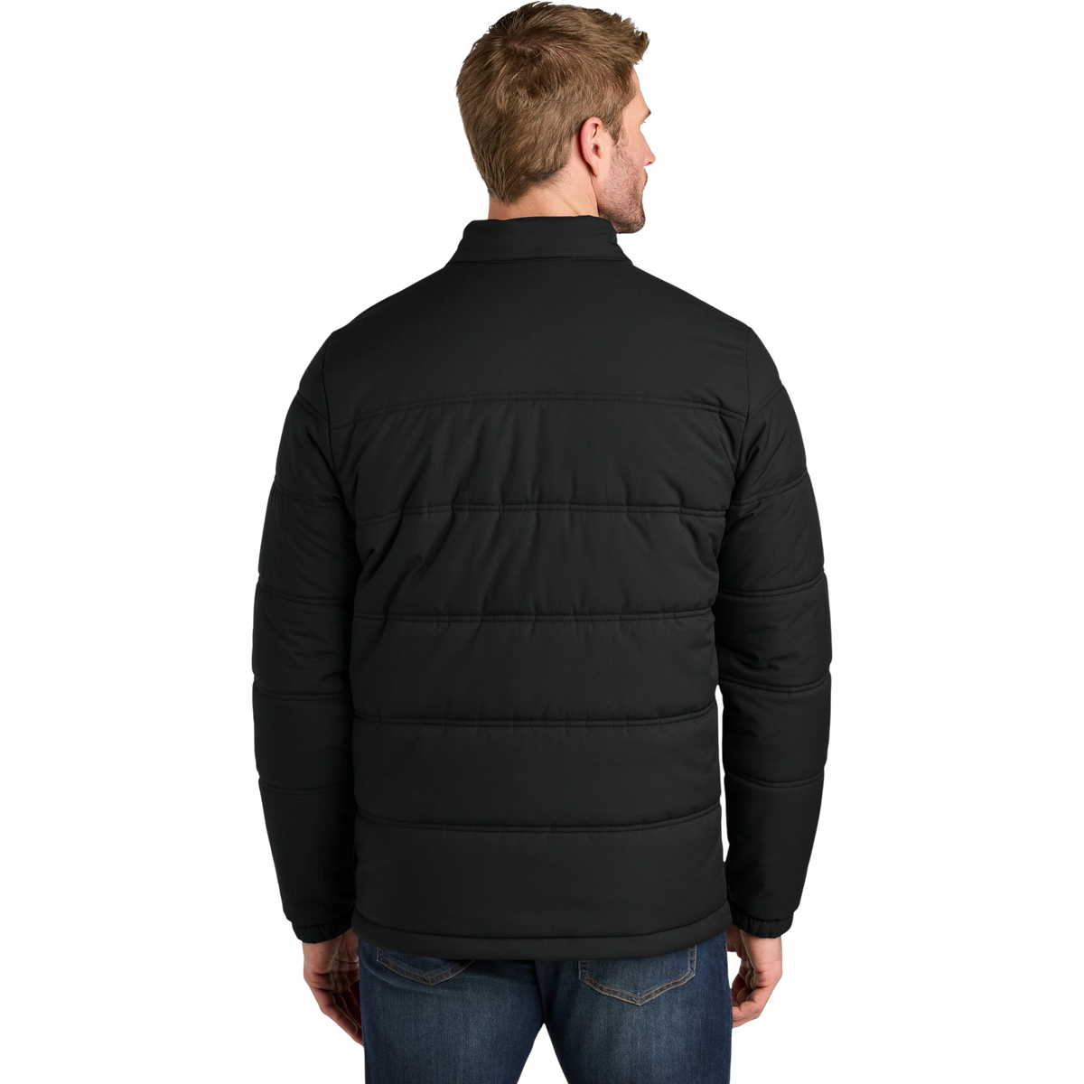 TravisMathew Cold Bay Jacket in Black — custom branded by Motive