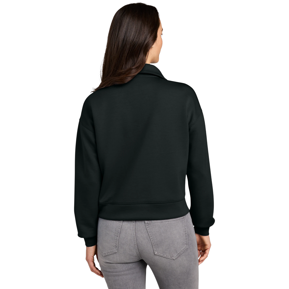 TravisMathew Women's Momentum Shift 1/2-Zip in Black — custom branded by Motive