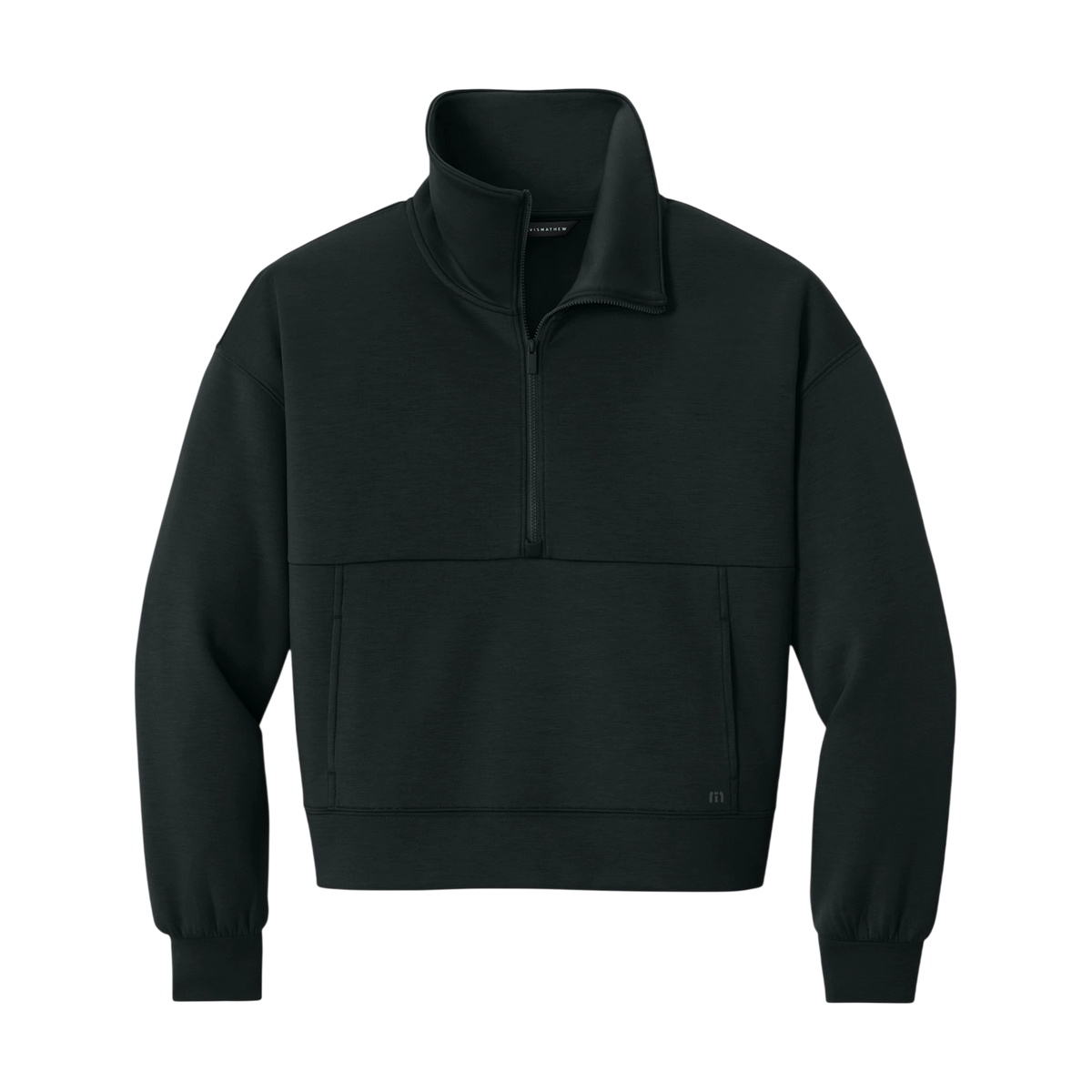 TravisMathew Women's Momentum Shift 1/2-Zip in Black — custom branded by Motive