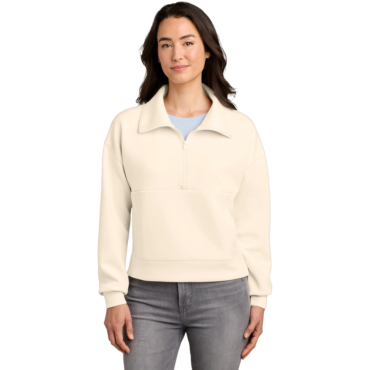 TravisMathew Women's Momentum Shift 1/2-Zip in Eggnog