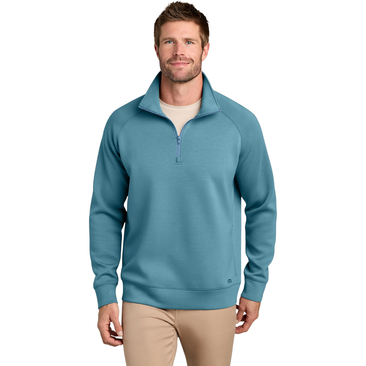 TravisMathew Momentum Shift 1/4-Zip in Copen Blue