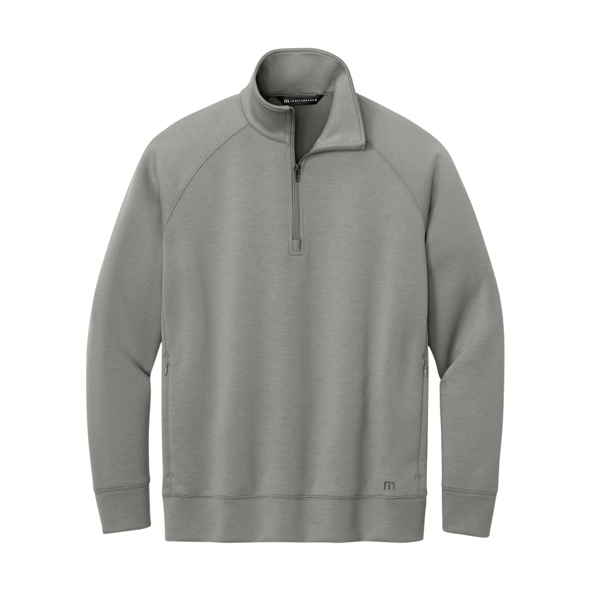 TravisMathew Momentum Shift 1/4-Zip in Quiet Shade Grey — custom branded by Motive