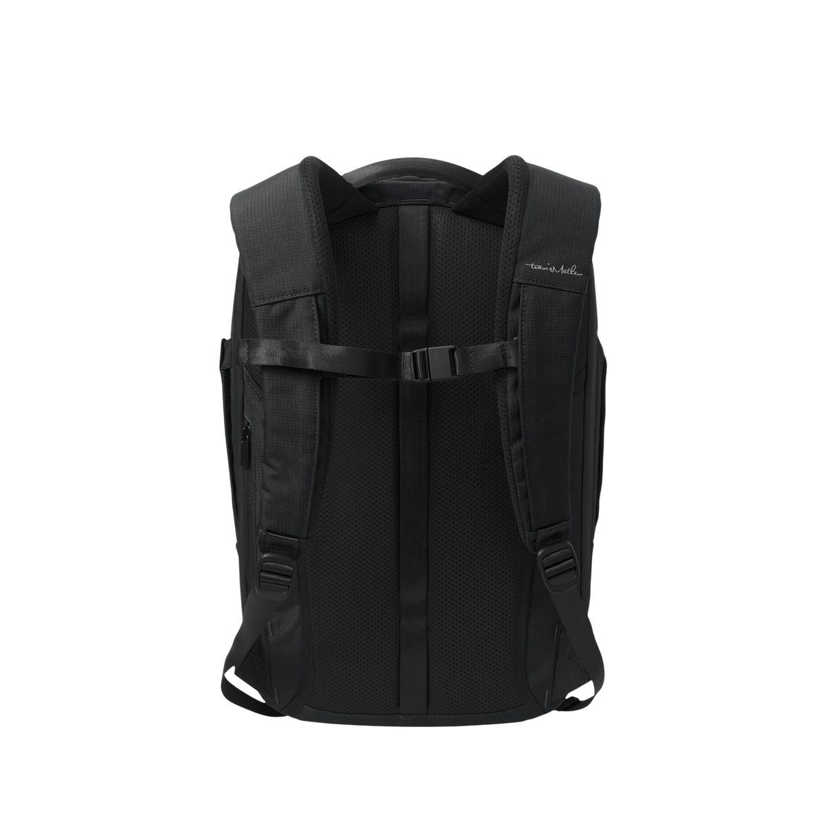 TravisMathew Lateral Backpack in Black — custom branded by Motive