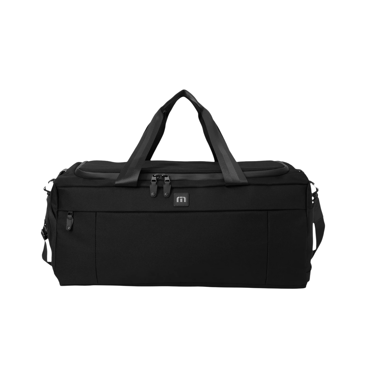 TravisMathew Duration Duffel in Black — custom branded by Motive