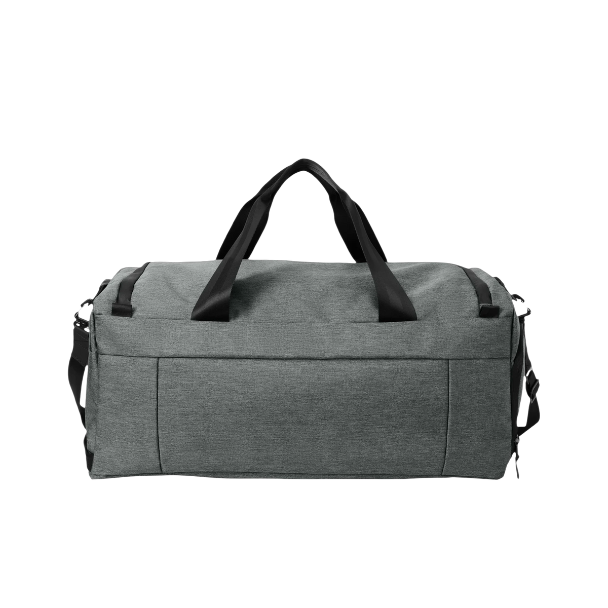 TravisMathew Duration Duffel in Graphite Heather — custom branded by Motive