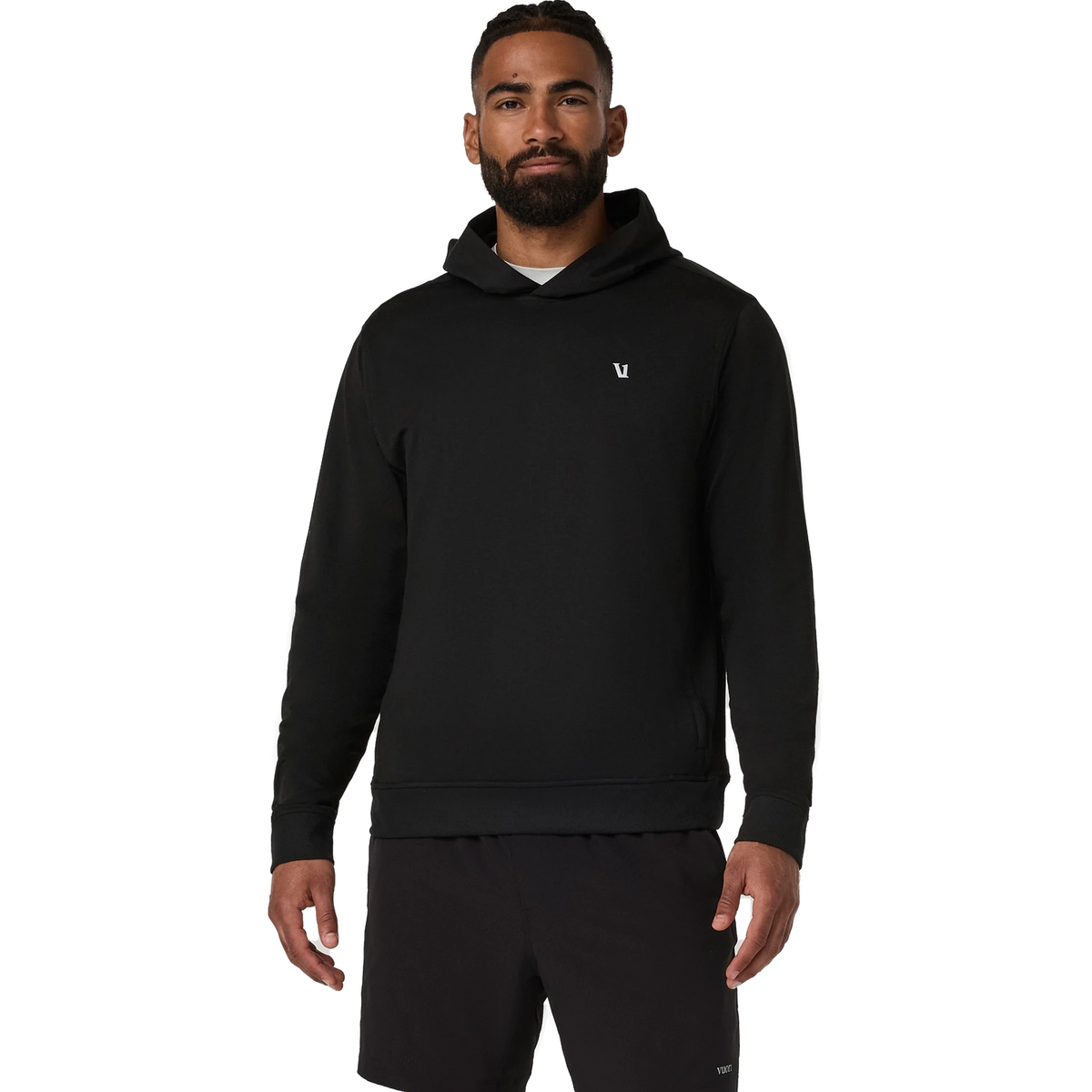 Vuori Ponto Pullover Hoodie in Black Heather