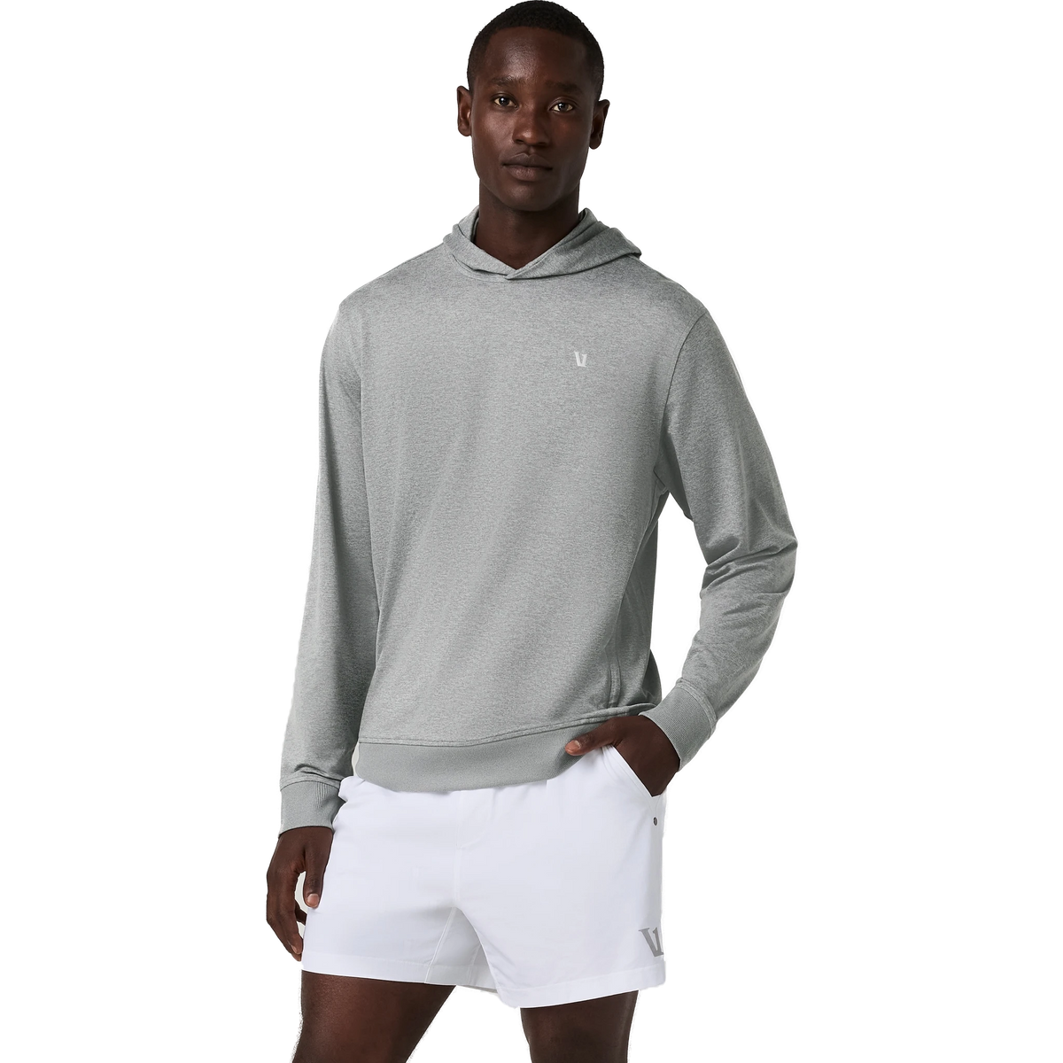 Vuori Ponto Pullover Hoodie in Grey Heather